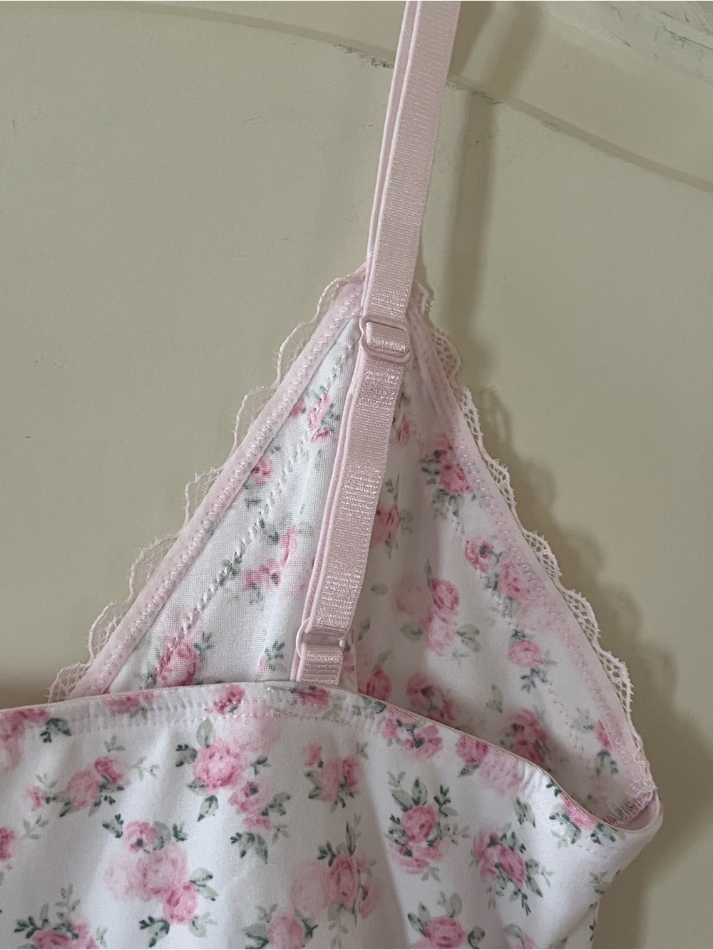 Laura Ashley “Pink Roses” Floral Lace-Trim Sleep Set, Cami & shorts Size Large - Picture 13 of 16